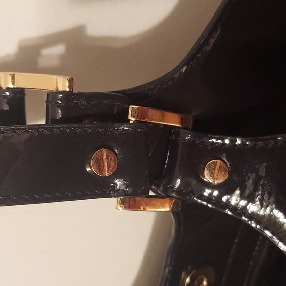 Tory Burch Black Bome Patent Leather Tote Bag with Goldtone Hardware - Picture 7 of 16